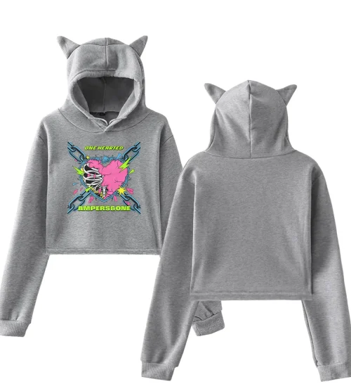 Ampers&One One Hearted Cropped Hoodie
